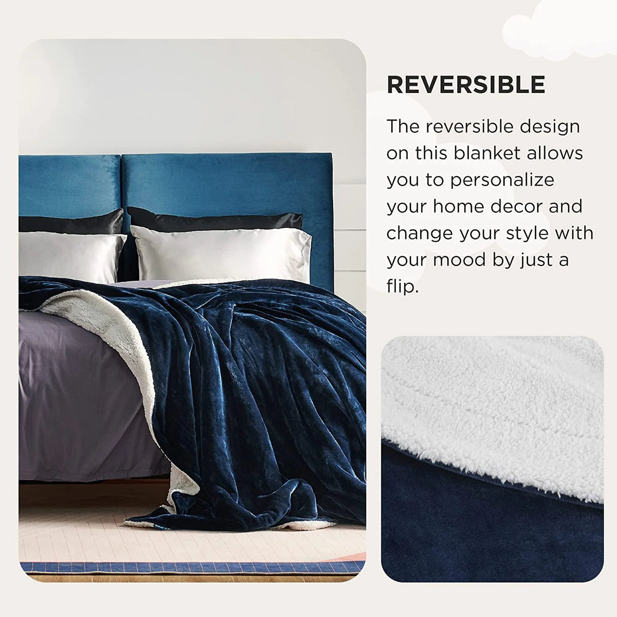 Sherpa Fleece Throw Blanket for Couch