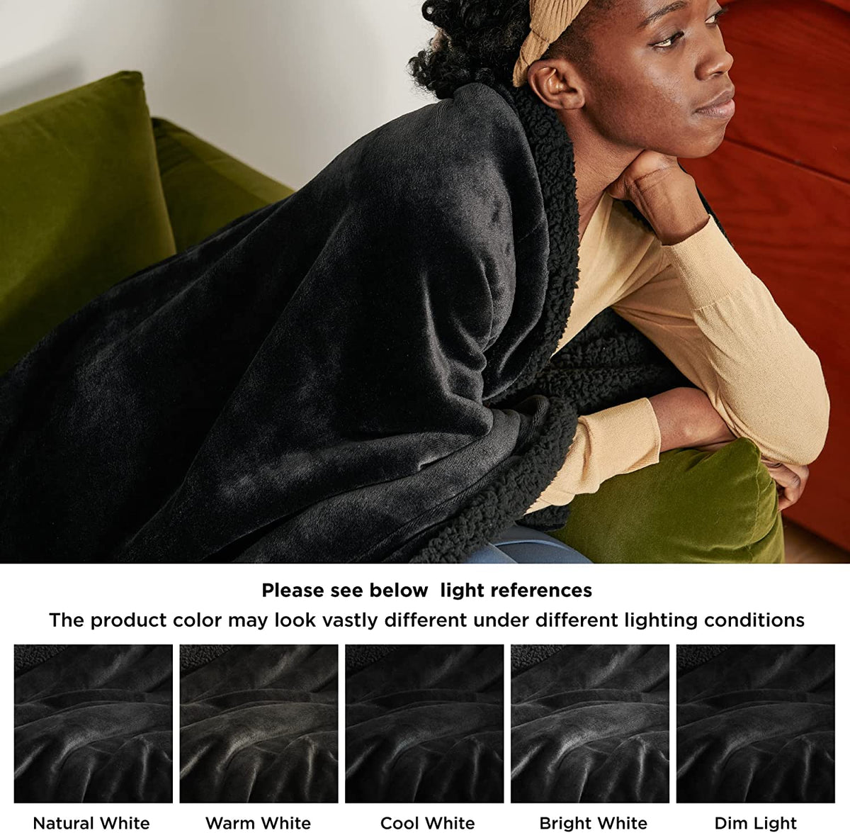 Sherpa Fleece Throw Blanket for Couch