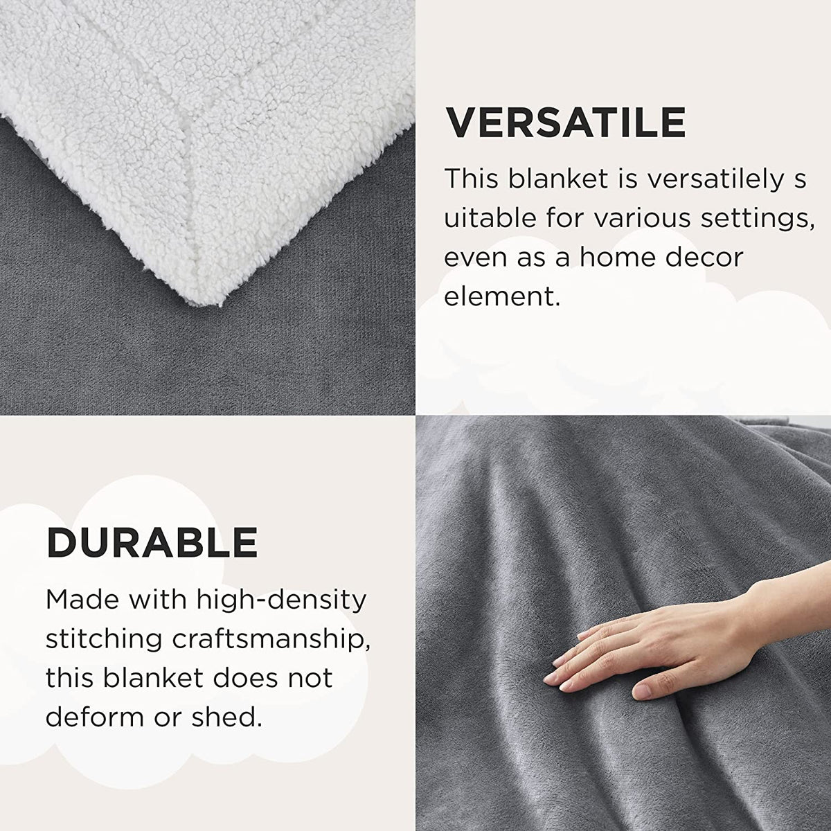 Sherpa Fleece Throw Blanket for Couch