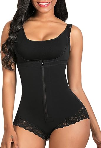 Tummy Control Shapewear Bodysuit – Zip-Up, Open Bust &amp; No Hooks