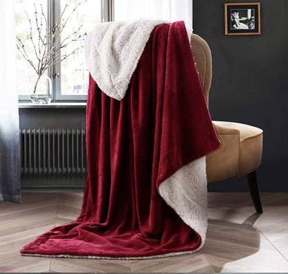 Sherpa Fleece Throw Blanket for Couch
