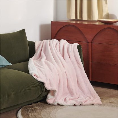 Sherpa Fleece Throw Blanket for Couch