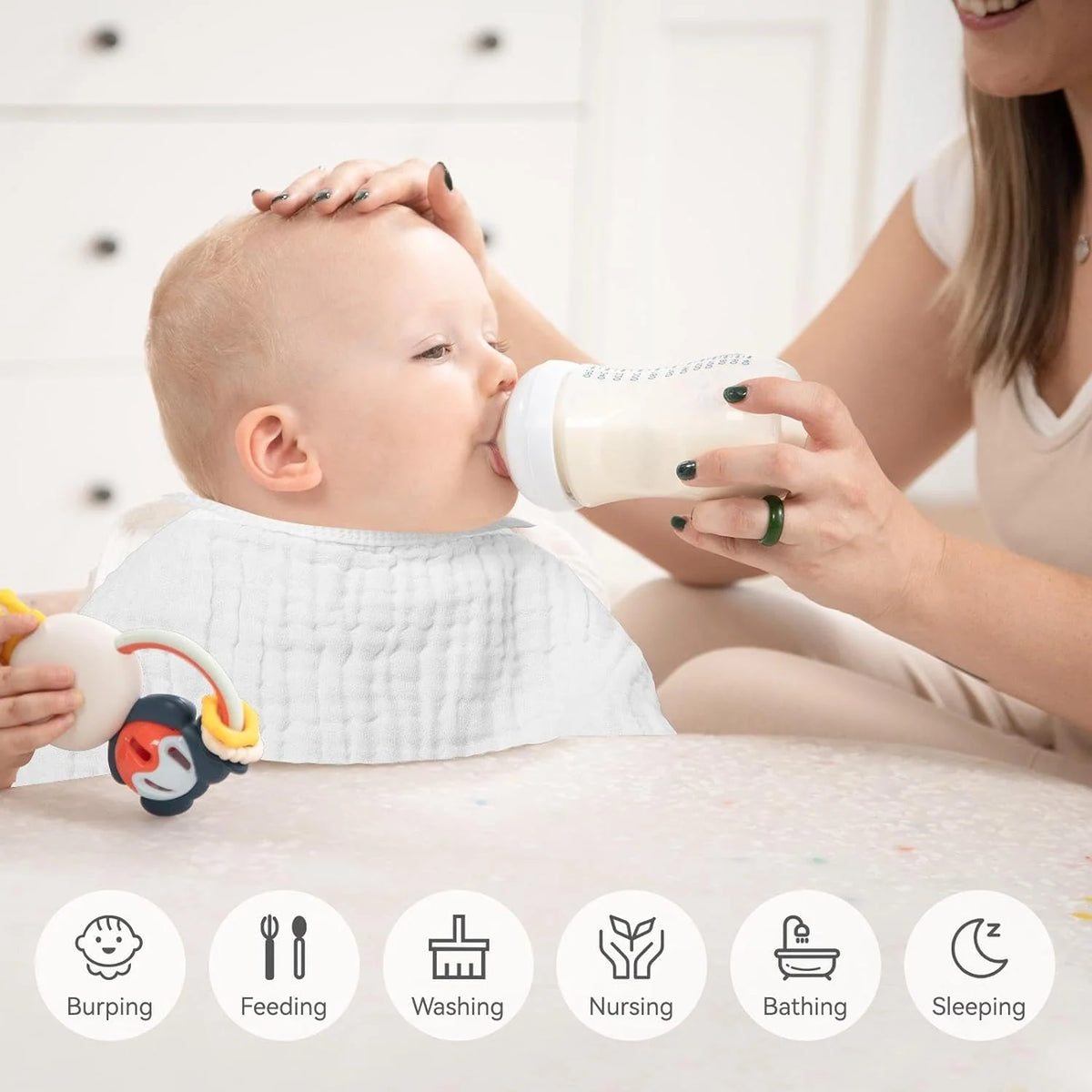 3-Pack Soft Cotton Muslin Burp Cloths