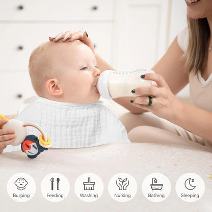 3-Pack Soft Cotton Muslin Burp Cloths