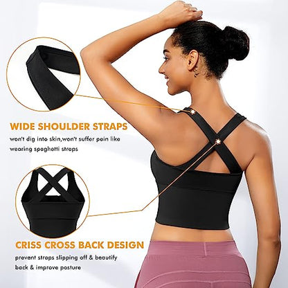 Zip-Front Longline Sports Bra – Wire-Free &amp; Full Coverage
