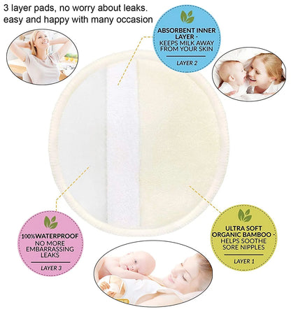 Organic Bamboo Nursing Pads – Reusable &amp; Ultra-Soft