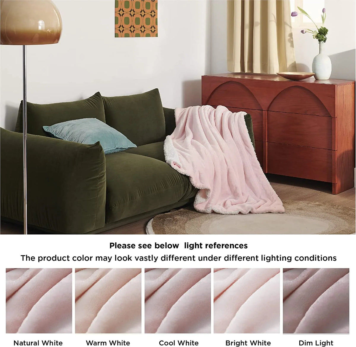 Sherpa Fleece Throw Blanket for Couch