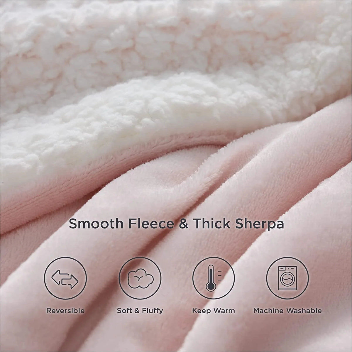 Sherpa Fleece Throw Blanket for Couch