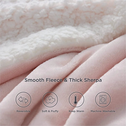 Sherpa Fleece Throw Blanket for Couch