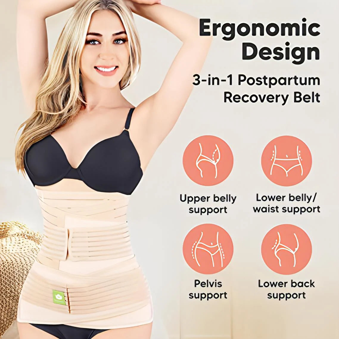 3-in-1 Postpartum Recovery Belt – Belly, Waist &amp; Pelvis Support