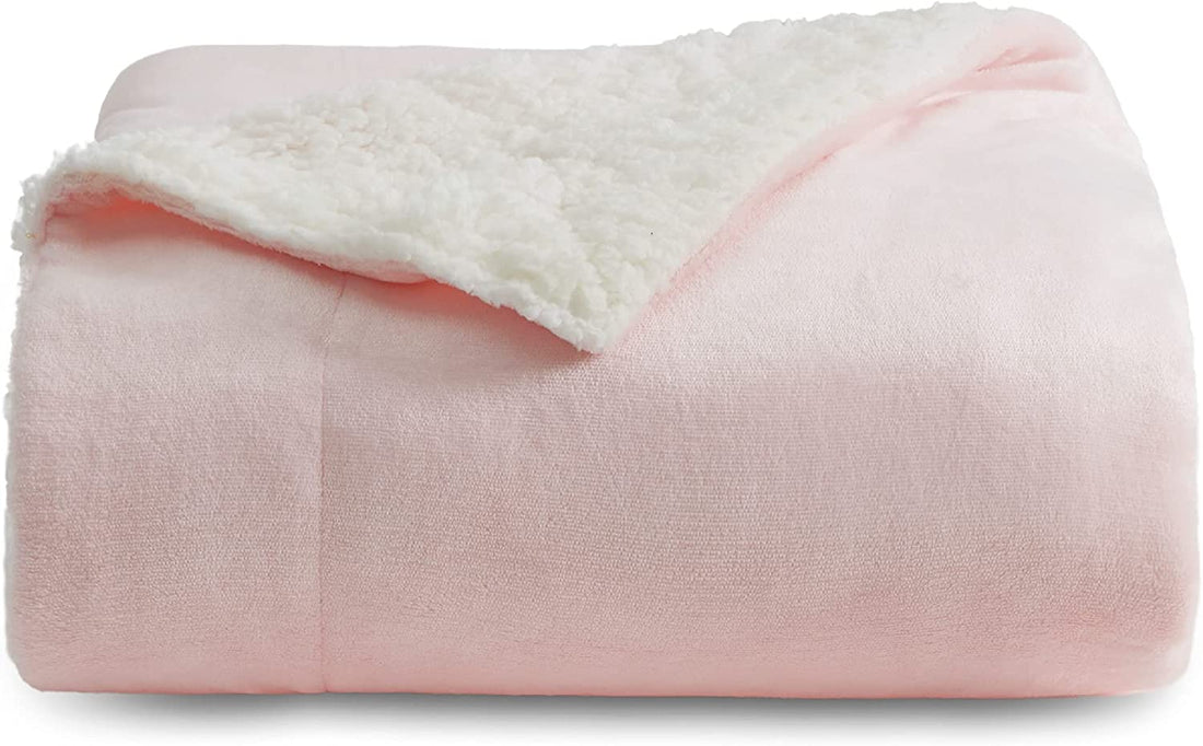 Sherpa Fleece Throw Blanket for Couch