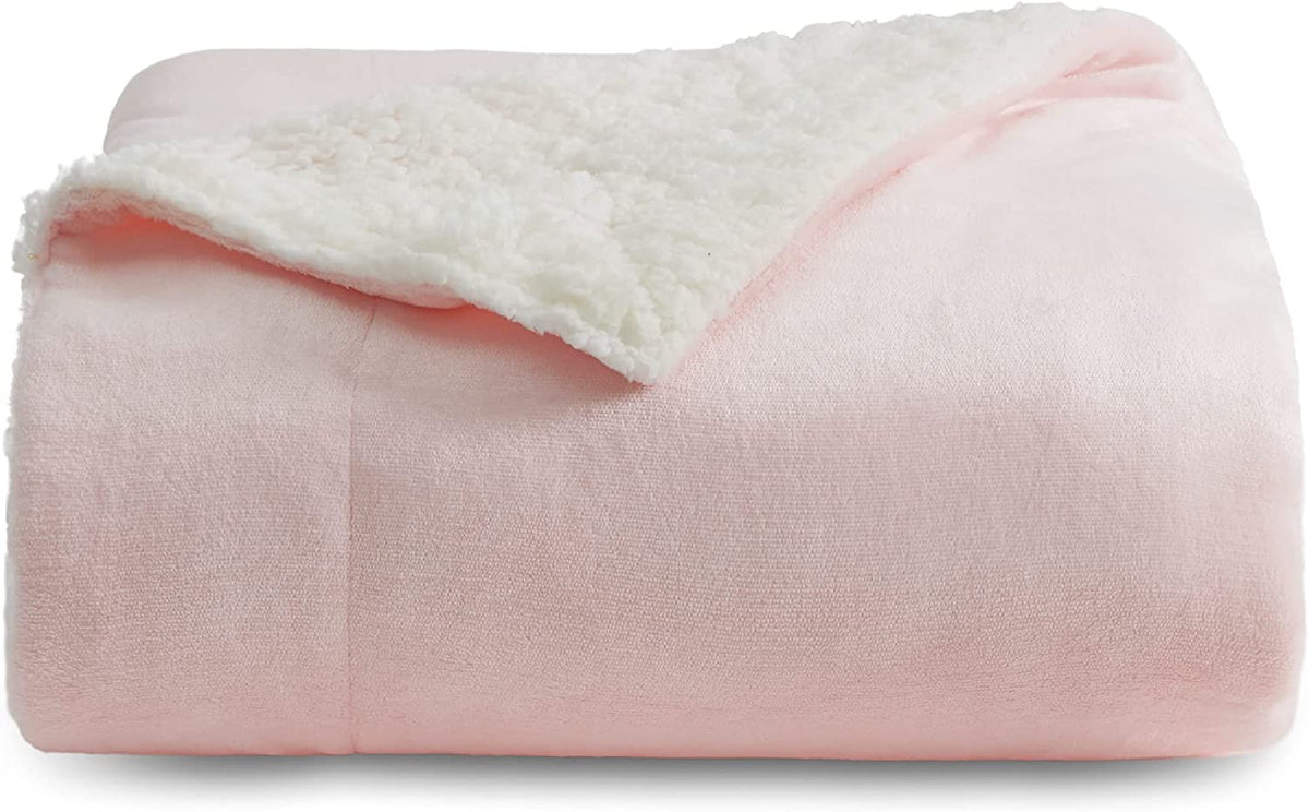 Sherpa Fleece Throw Blanket for Couch