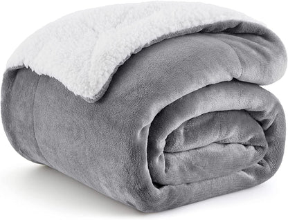 Sherpa Fleece Throw Blanket for Couch