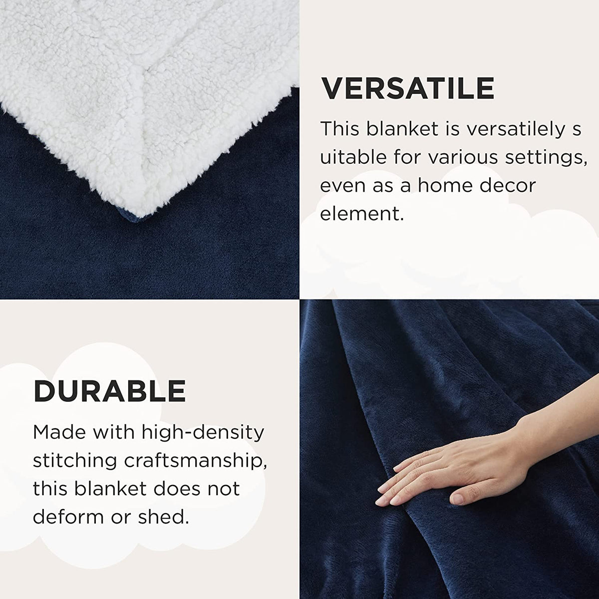 Sherpa Fleece Throw Blanket for Couch