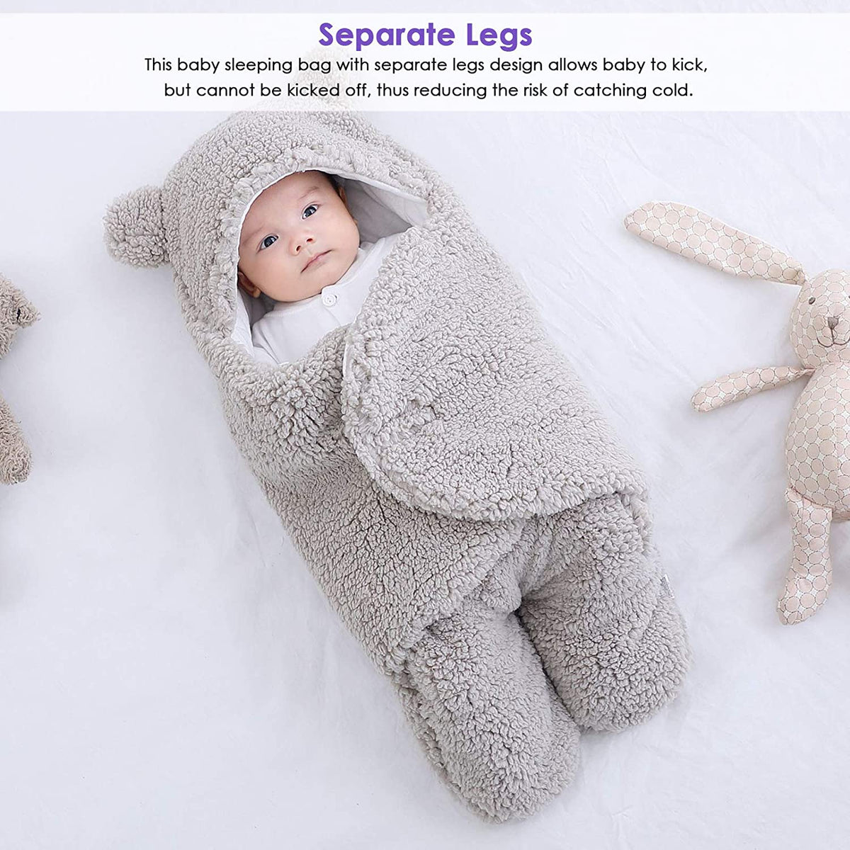 Newborn Swaddle Wrap – Plush &amp; Hooded for Winter