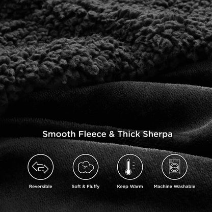 Sherpa Fleece Throw Blanket for Couch
