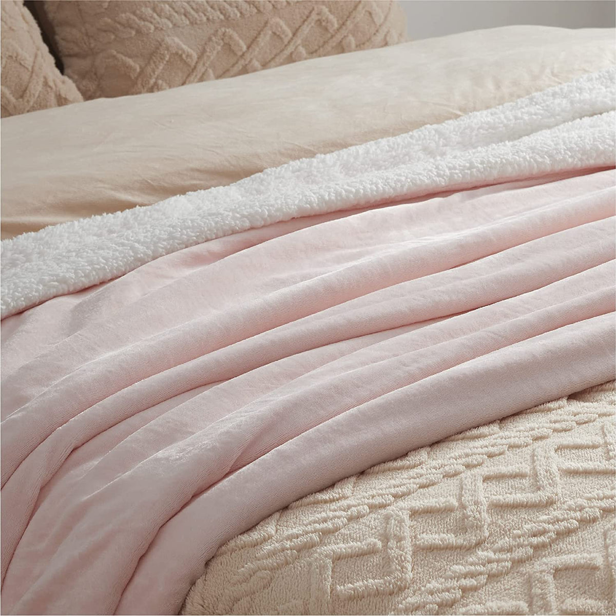 Sherpa Fleece Throw Blanket for Couch