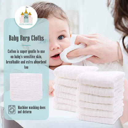 3-Pack Soft Cotton Muslin Burp Cloths