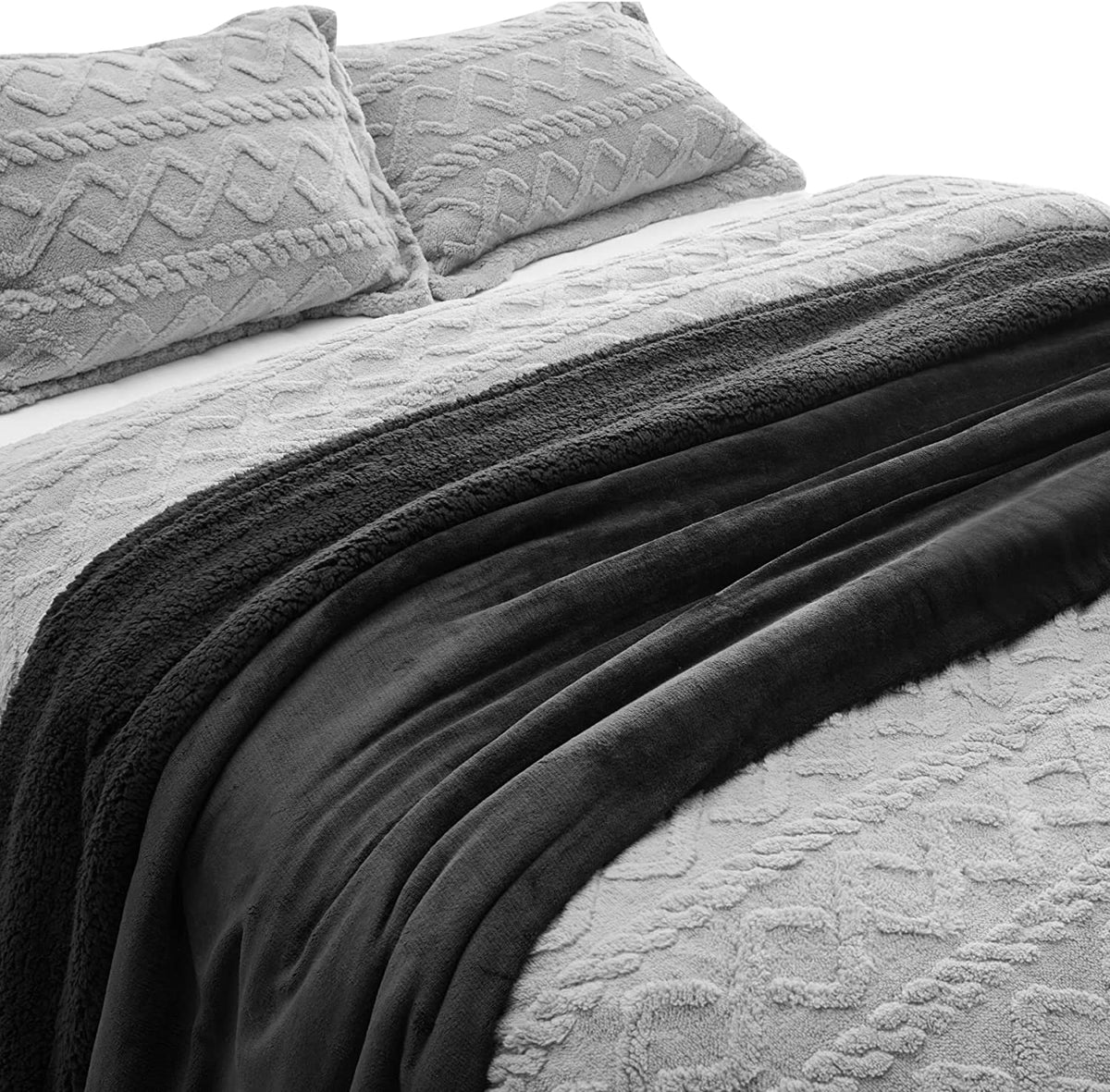 Sherpa Fleece Throw Blanket for Couch