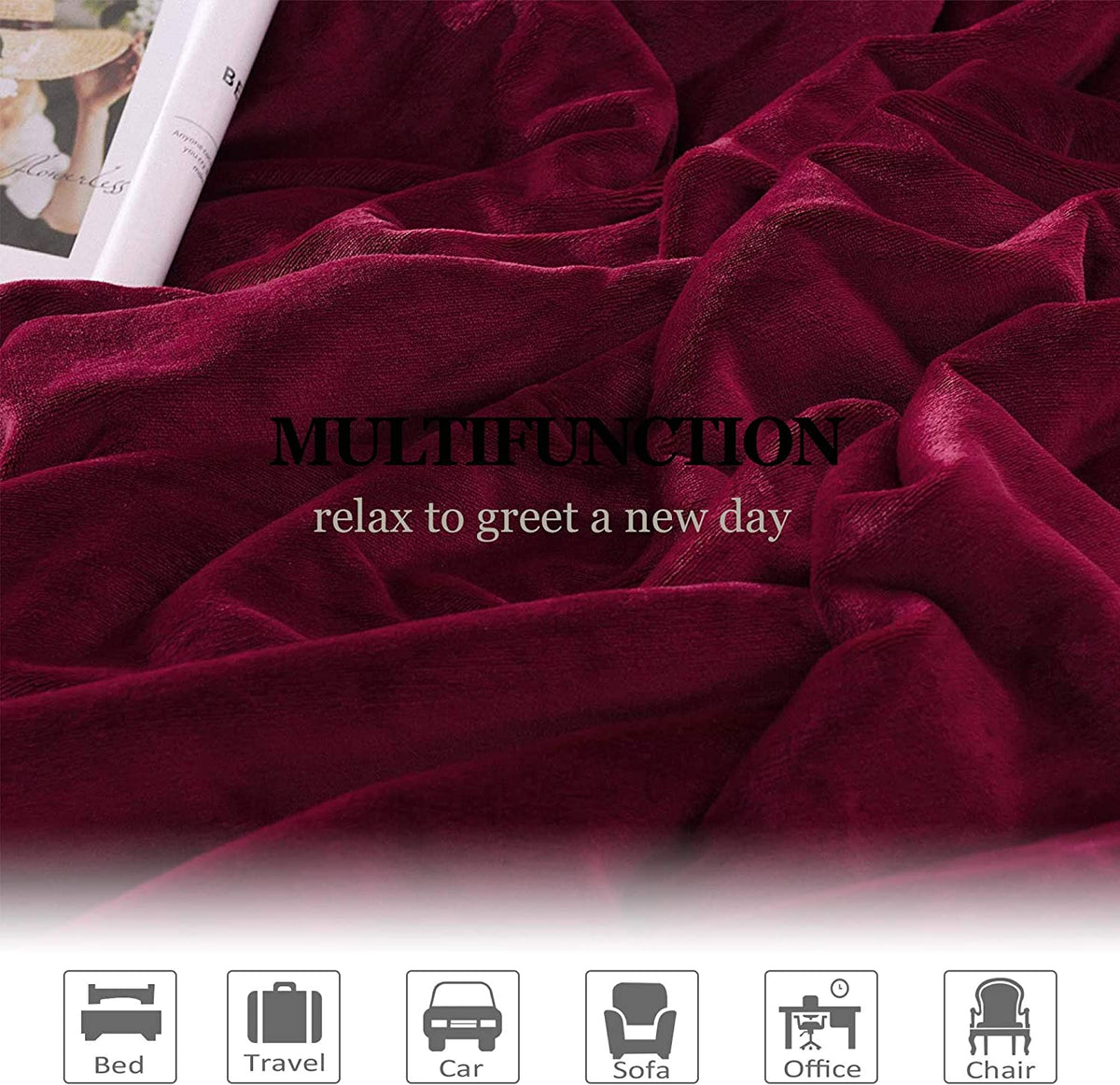 Sherpa Fleece Throw Blanket for Couch