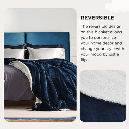 Sherpa Fleece Throw Blanket for Couch