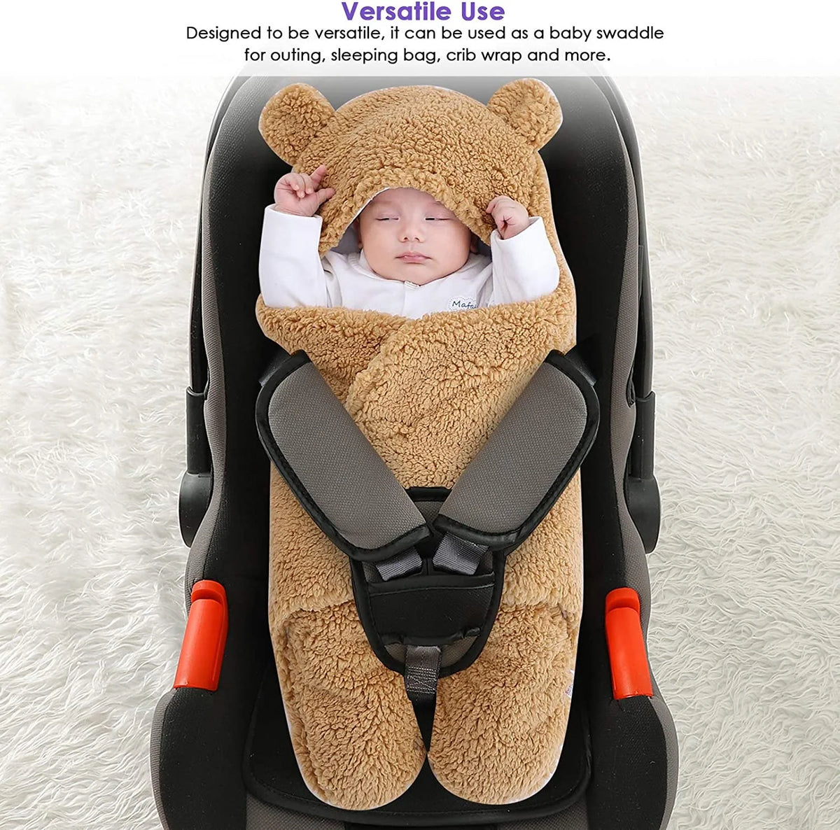 Newborn Swaddle Wrap – Plush &amp; Hooded for Winter