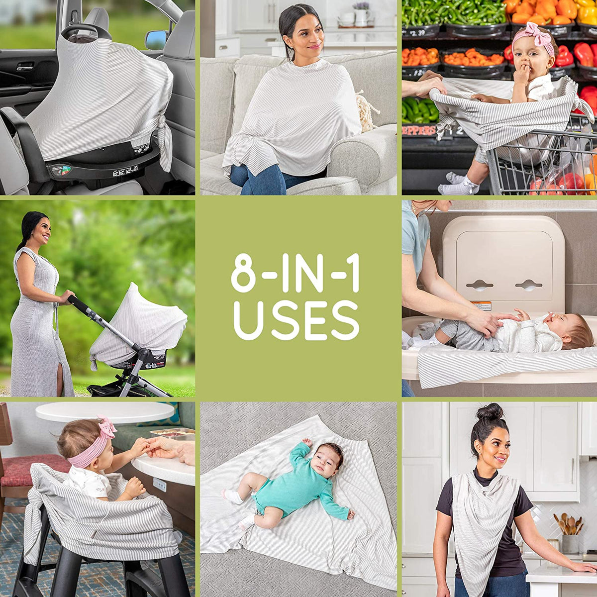 360° Nursing Cover – Full Privacy, 8-in-1 Versatile Poncho