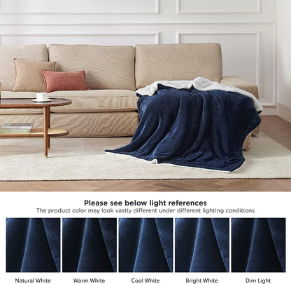 Sherpa Fleece Throw Blanket for Couch