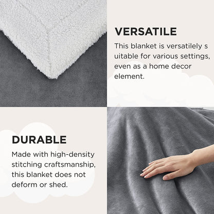 Sherpa Fleece Throw Blanket for Couch