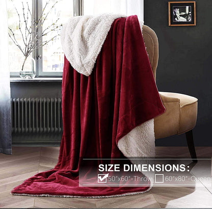 Sherpa Fleece Throw Blanket for Couch