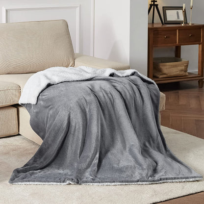 Sherpa Fleece Throw Blanket for Couch