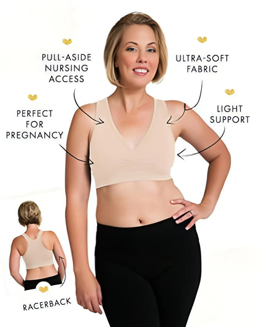 Racerback Nursing Sleep Bra – Wire-Free &amp; Ultra-Soft for Mamas