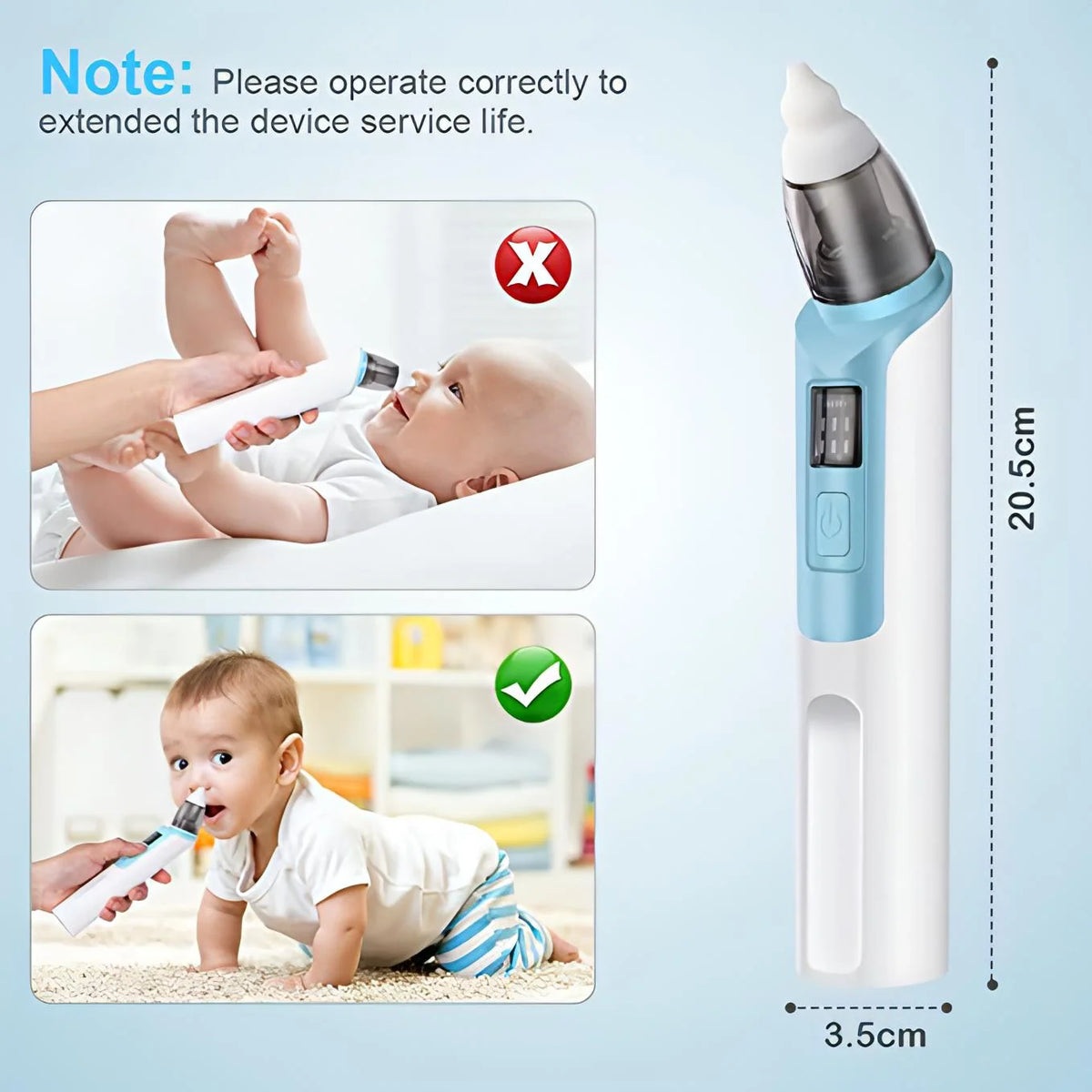 Baby Nose Cleaner – Electric, Quiet &amp; 3 Suction Levels