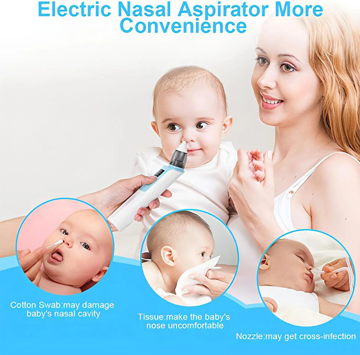 Baby Nose Cleaner – Electric, Quiet &amp; 3 Suction Levels