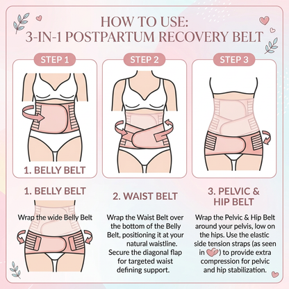 3-in-1 Postpartum Recovery Belt - How to Use