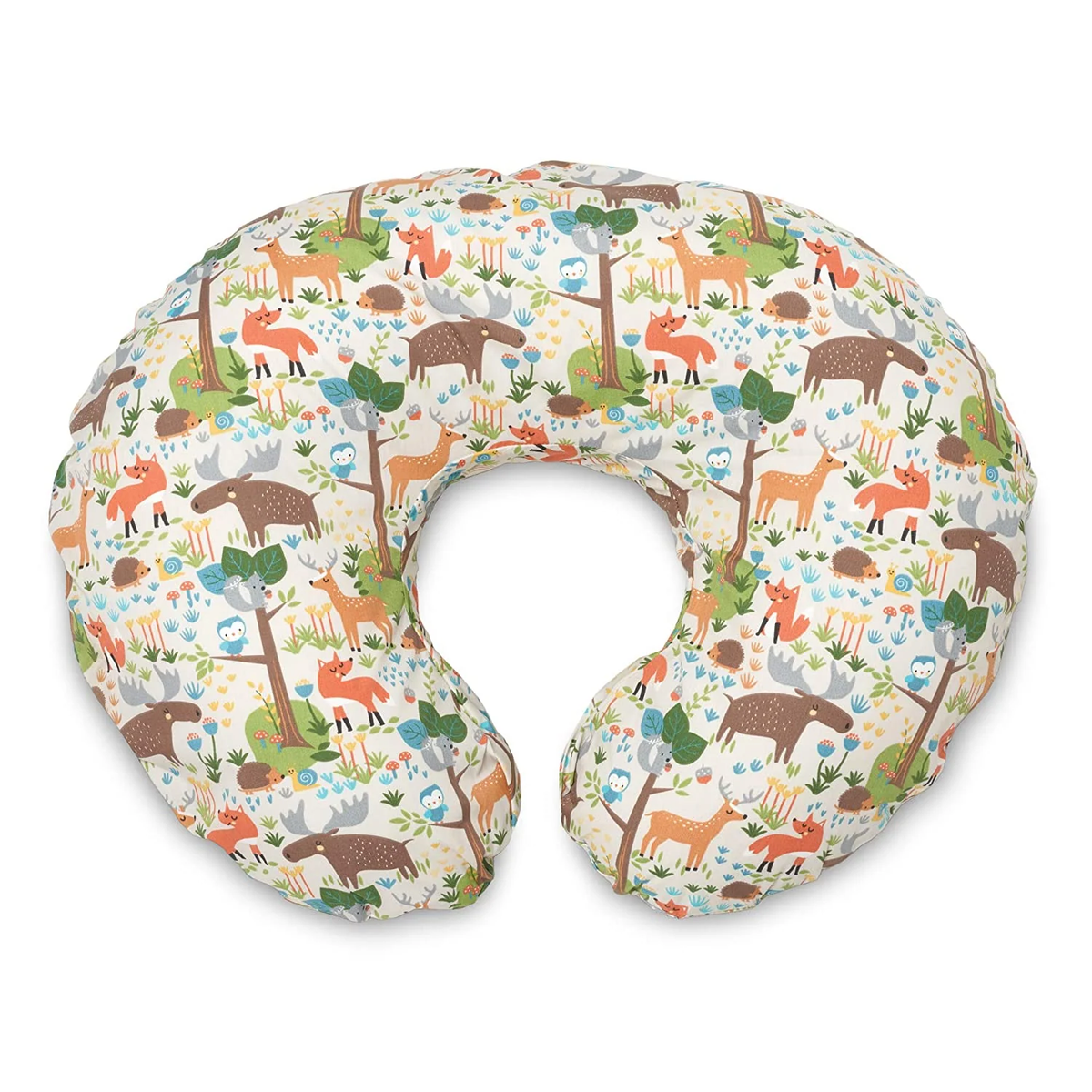 Nursing Pillow with woodland animal print cover