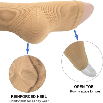 Zip-Up Compression Socks – Open Toe for All-Day Leg Comfort