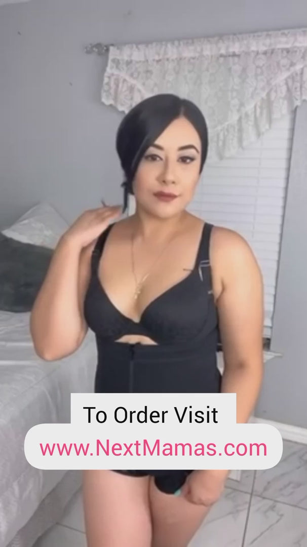 Tummy Control Shapewear Bodysuit – Zip-Up, Open Bust &amp; No Hooks