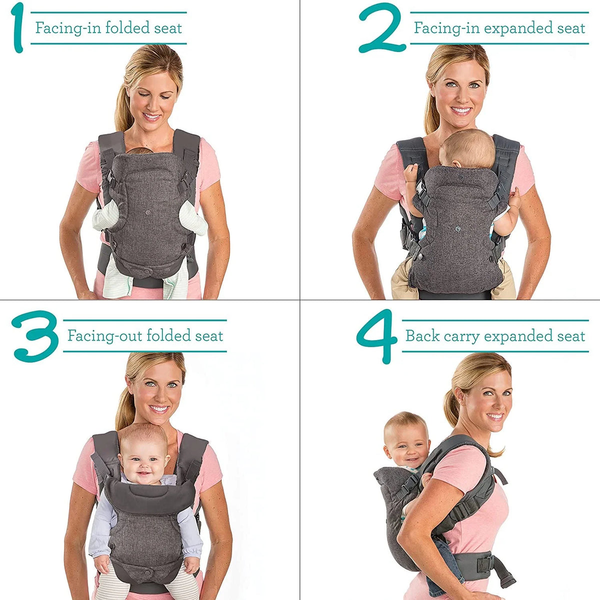 4-in-1 Baby Carrier – Front &amp; Back Carry for Newborns &amp; Beyond